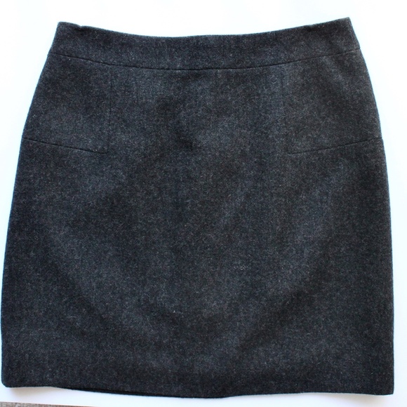 J. Crew No 2 Skirt Wool Gray Lined Short Pencil Fully Lined Charcoal Mini - Picture 5 of 5